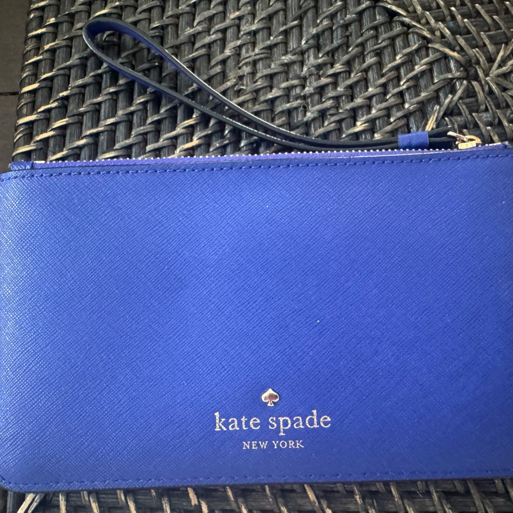 kate spade Electric Blue Saffiano Wristlet Wallet